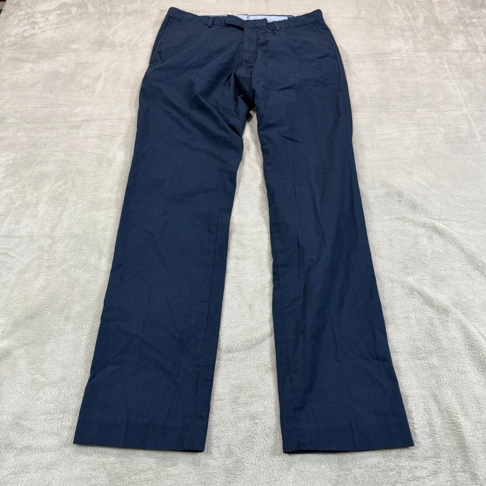 Polo Ralph Lauren Mens 32x34 Tall Slim Fit Chino Pants Navy Blue Stretch Casual